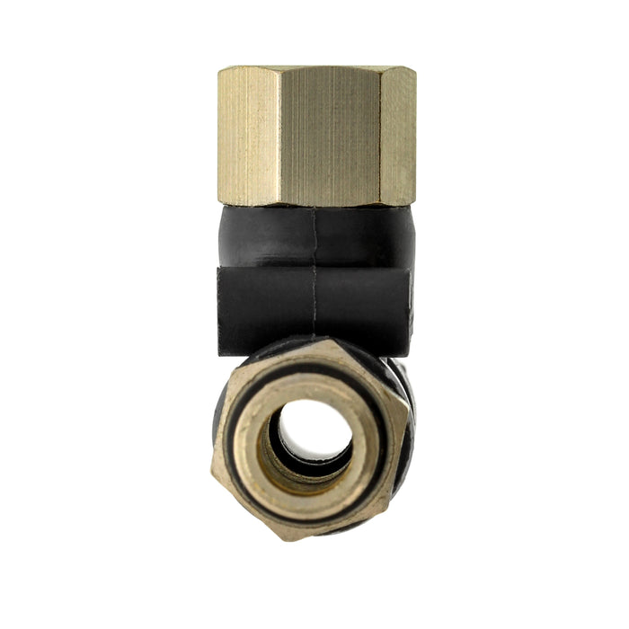 2-Way Air Hose Splitter Manifold - 1/8" BSP Fittings; 2 Male Air Outlets and 1 Female Air Inlet