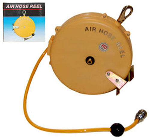 25' Retractable-Retracting 1/4" Fitting Air Hose Reel with Coupler And Plug