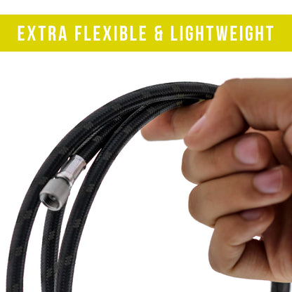Premium 6 Foot Nylon Braided Airbrush Hose - Standard 1/8" and Non-Standard 1/4" BSP Adapter Fitting Connectors (Please note one end is 1/4" fitting