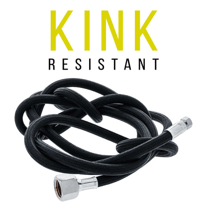 Premium 6 Foot Nylon Braided Airbrush Hose - Standard 1/8" and Non-Standard 1/4" BSP Adapter Fitting Connectors (Please note one end is 1/4" fitting