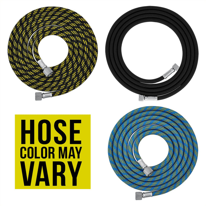 10 Foot Nylon Braided Airbrush Hose with Inline Moisture Trap Filter and Standard 1/8" Size Fittings on Both Ends (Hose color may vary)