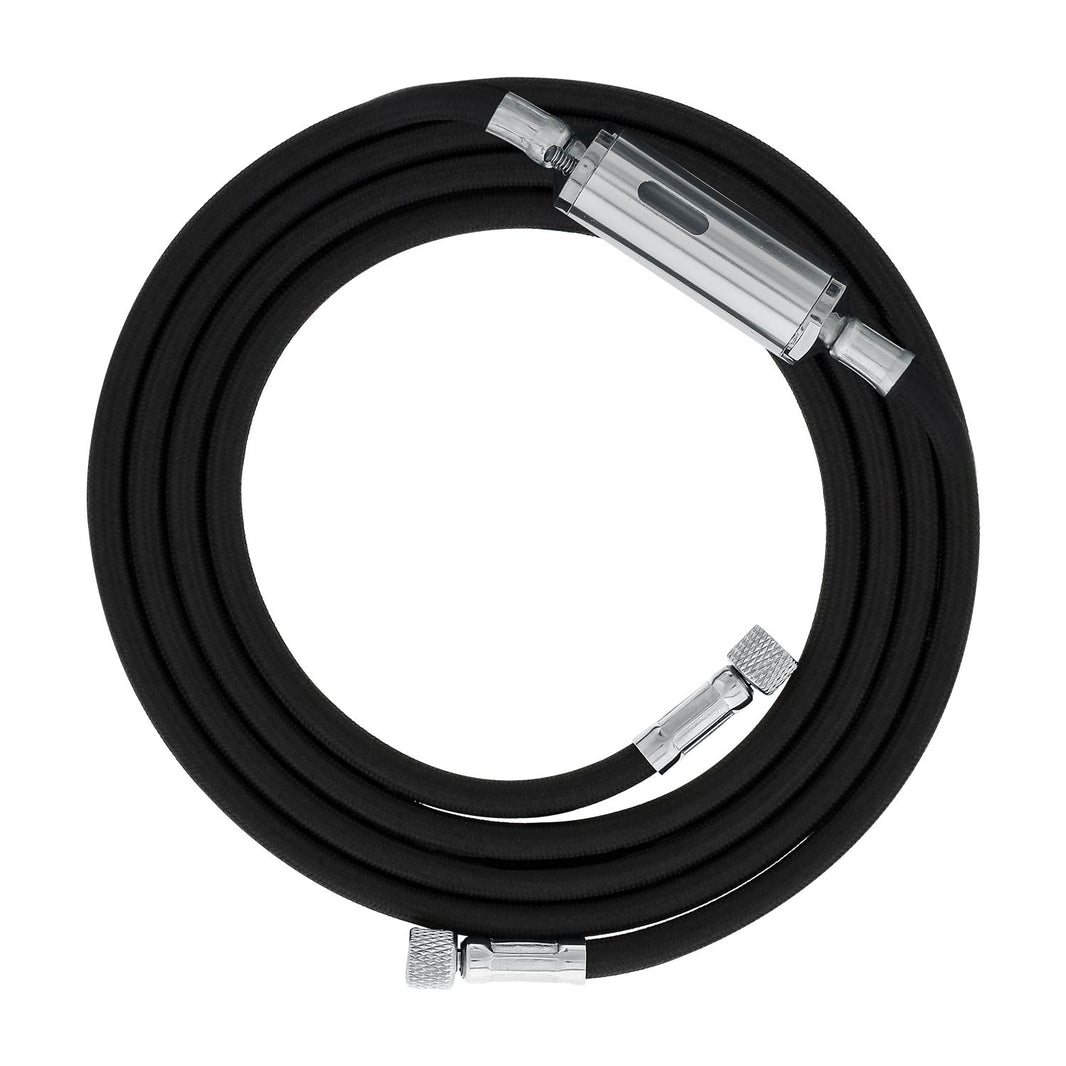 Premium 10 Foot Nylon Braided Airbrush Hose with Inline Moisture Trap Filter - 1/8" BSP Air Brush Adapter Fitting Connectors on Both Ends