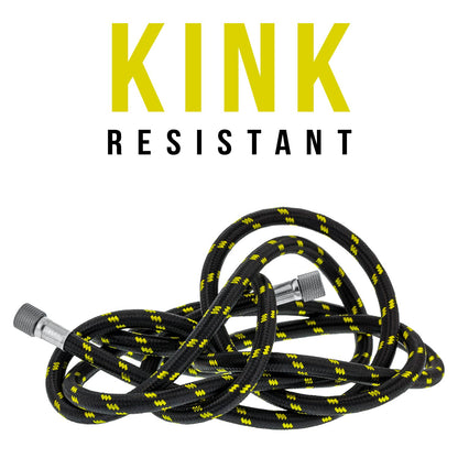 Premium 25 Foot Nylon Braided Airbrush Hose - 1/8" BSP Air Brush Adapter Fitting Connectors on Both Ends (Hose color may vary)