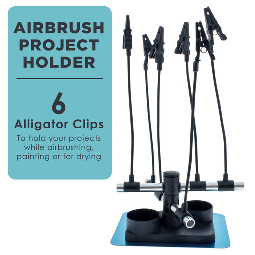 Almighty Clips Airbrush Project Holder with 6 Clips, Adjustable Flexible Rods and a Magnetic Base