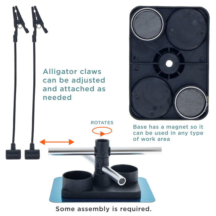 Almighty Clips Airbrush Project Holder with 6 Clips, Adjustable Flexible Rods and a Magnetic Base