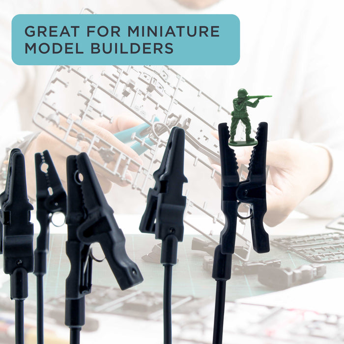 Almighty Clips Airbrush Project Holder with 6 Clips, Adjustable Flexible Rods and a Magnetic Base