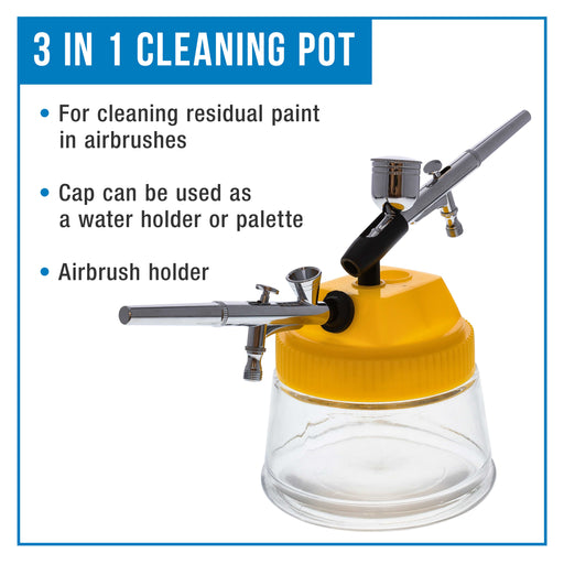 Airbrush Cleaning Tools Kits for Spray Gun Airbrush Glass Jar Pot with 3  Set Clean Parts And Replaceable Air Brush Needle Nozzle