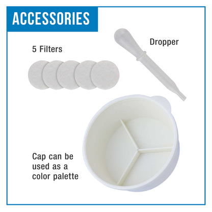 3-in-1 Airbrush Cleaning Pot with Holder; Cleans and Holds Air Brush, Color Palette Lid