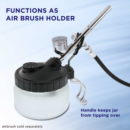 Deluxe 3-in-1 Airbrush Cleaning Pot with Holder; Cleans and Holds Air Brush, Color Palette Lid, Filters