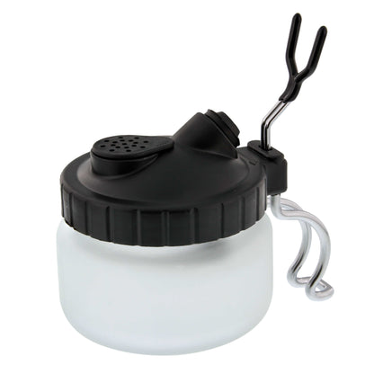 Deluxe 3-in-1 Airbrush Cleaning Pot with Holder; Cleans and Holds Air Brush, Color Palette Lid, Filters
