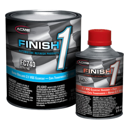 Finish 1 - Super Brillante 2.1 VOC Clearcoat with 2.1 VOC Clearcoat Hardener - Fast - Quart Kit