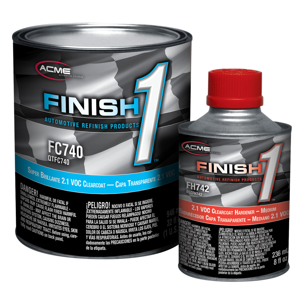 Finish 1 - Super Brillante 2.1 VOC Clearcoat with 2.1 VOC Clearcoat Hardener - Medium - Quart Kit