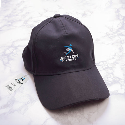 Action Fitness Adult Poplin Twill Adjustable Cap Black