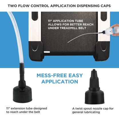 100% Silicone Treadmill Lubricant for Belt Maintenance - 4oz Bottle, Dual Applicators for Easy Lube Application - Extends Life, Smooths Operation