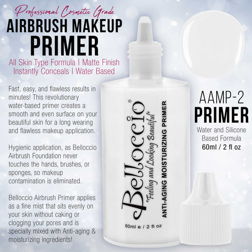 Belloccio Professional Airbrush Makeup Anti-Aging Moisturizing Primer; 2 oz. Bottle