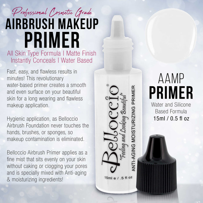 Belloccio Professional Airbrush Makeup Anti-Aging Moisturizing Primer; 1/2 oz. Bottle