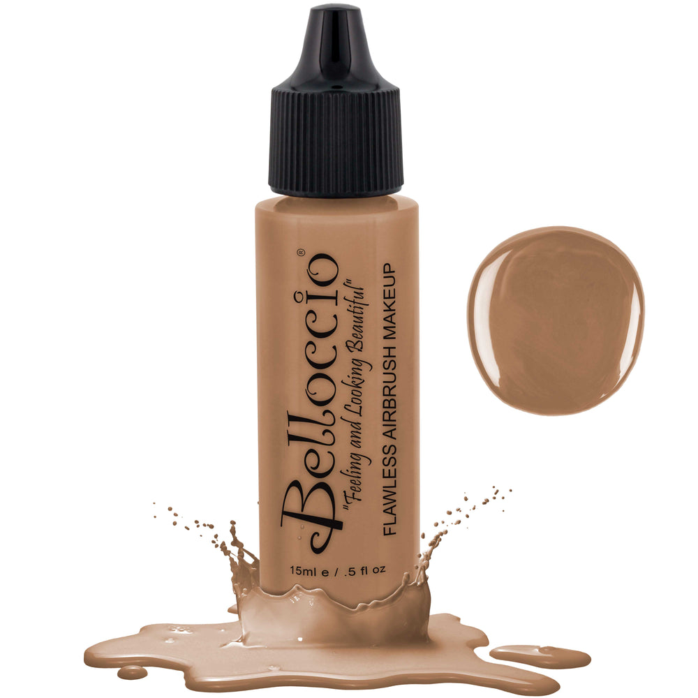 CAPPUCCINO Color Shade Belloccio Professional Airbrush Makeup Foundation, 1/2 oz.