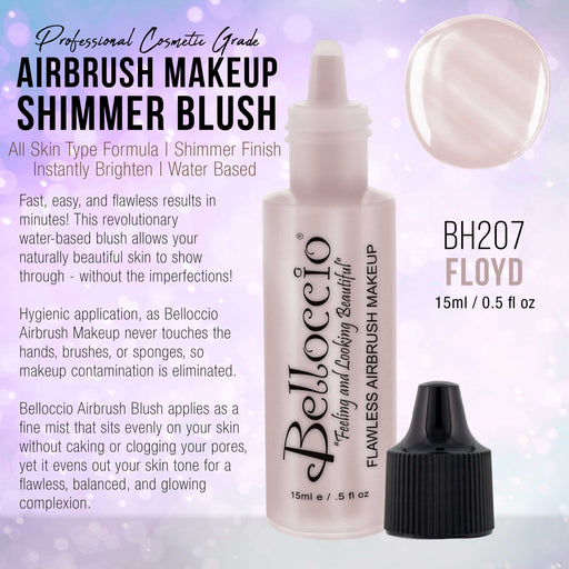 FLOYD Shimmer Shade Belloccio Professional Airbrush Makeup Shimmer Highlighter, 1/2 oz. (NEW FORMULA)