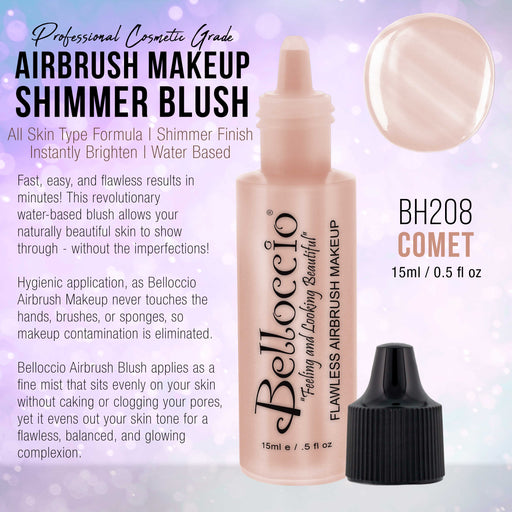 COMET Shimmer Shade Belloccio Professional Airbrush Makeup Shimmer Highlighter, 1/2 oz.