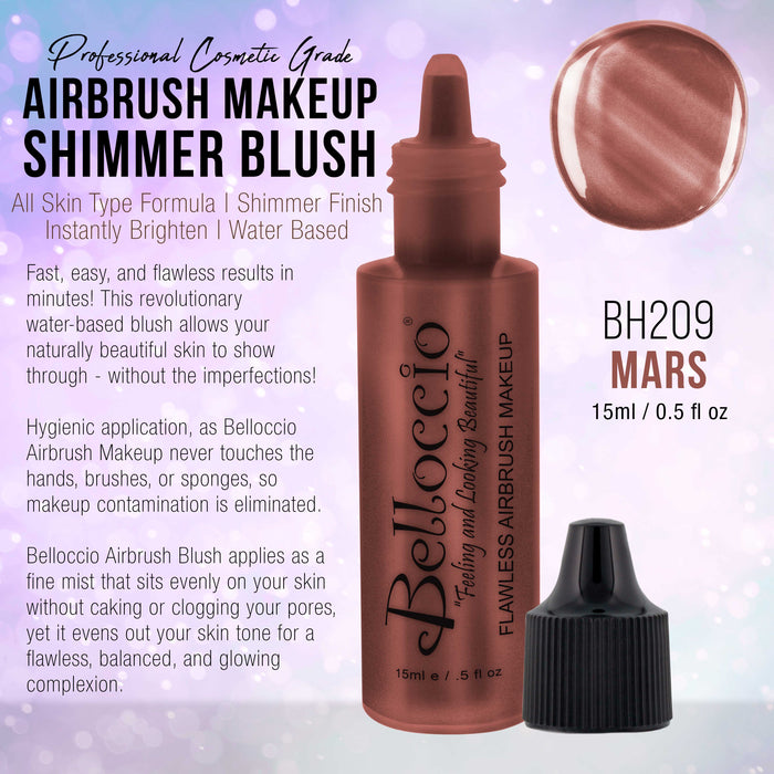 MARS Shimmer Shade Belloccio Professional Airbrush Makeup Shimmer Highlighter, 1/2 oz.