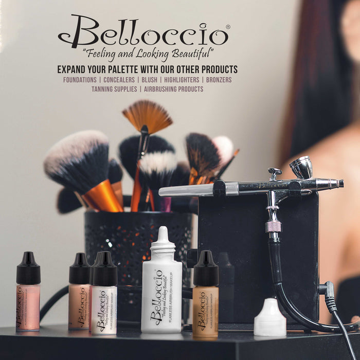 Master Set Of All 17 Foundation Shades of Belloccio's Professional Cosmetic Airbrush Makeup, 1/2 oz. Bottles plus a 2 oz. Moisturizing Primer