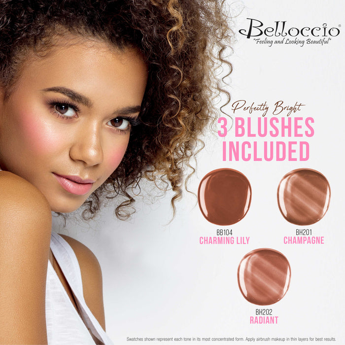 Belloccio Professional Beauty Deluxe Airbrush Cosmetic Makeup System with 4 Fair Shades of Foundation in 1/2 oz Bottles