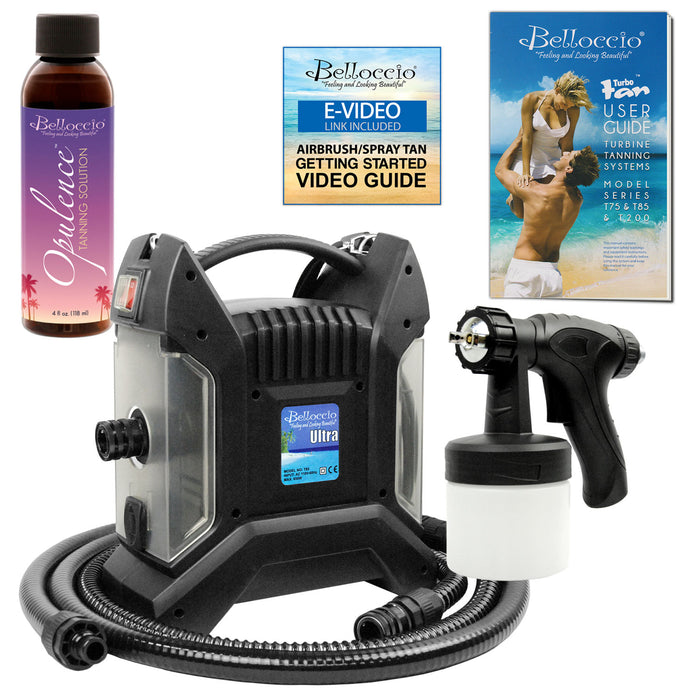 Belloccio Ultra Pro T85-QC High Performance Sunless Turbine Spray Tanning System; Free 4 oz. Opulence Tanning Solution & Free User Guide VideoY