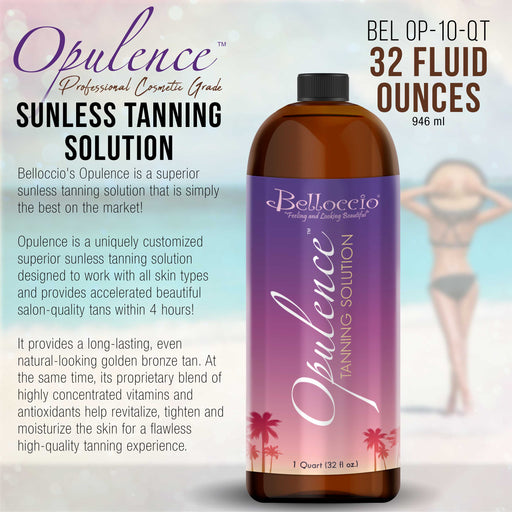 1 Quart of "Opulence" by Belloccio; Ultra Premium Sunless DHA Tanning Solution