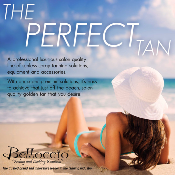 1 Gallon (2 Half Gallons) of Belloccio Simple Tan Professional Salon Sunless Tanning Solution with 10% DHA and Medium Bronzer Color Guide