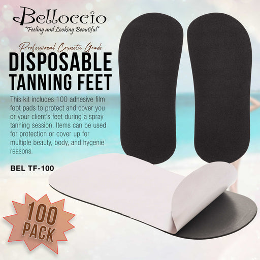 100 Pairs of Disposable Tanning Feet Pads (200 Feet Total); Sunless Airbrush Spray Tanning Tent Foot Protection; (Color Varies)Y