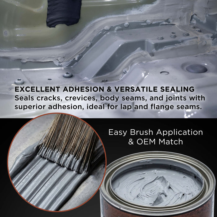Brushable Seam Sealer, Quart Can with 30.4 Fluid Ounces, Seam Sealer for Automotive Joints & Body Repair, Paintable Gray