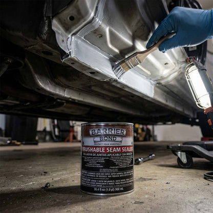 Brushable Seam Sealer, Quart Can with 30.4 Fluid Ounces, Seam Sealer for Automotive Joints & Body Repair, Paintable Gray