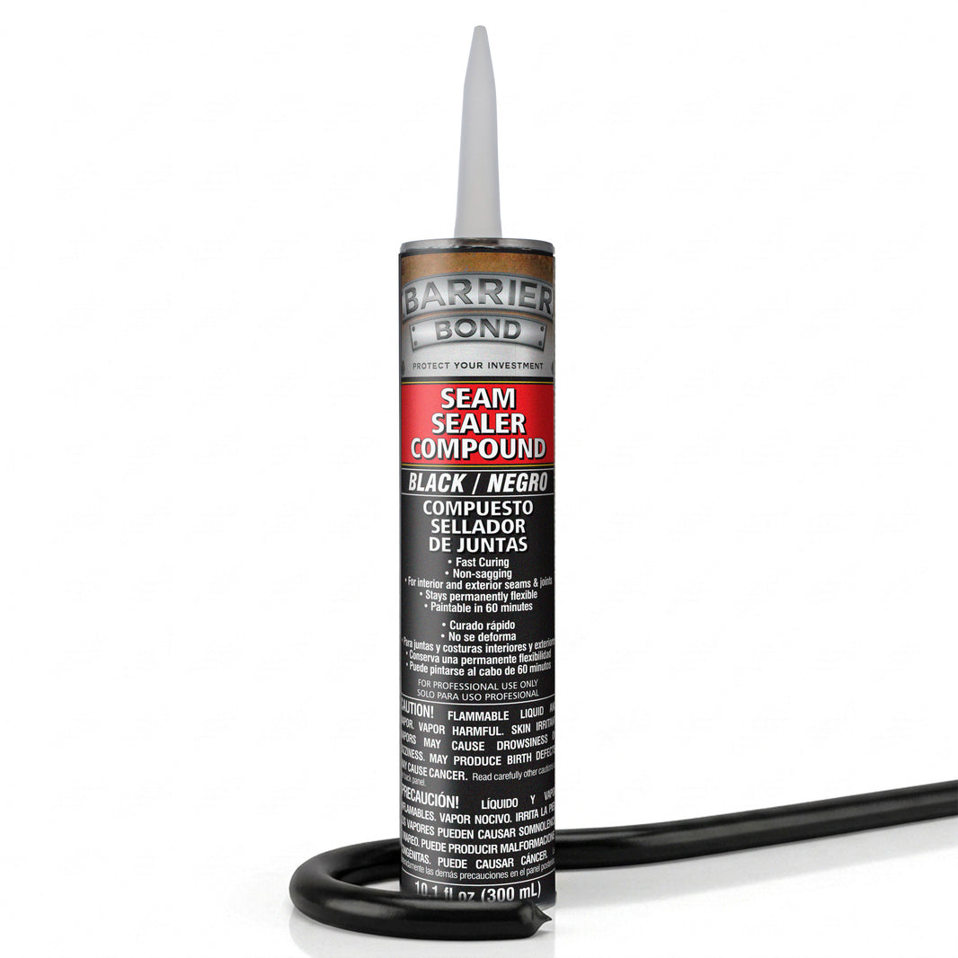 Automotive Seam Sealer, 10.1oz Tube, Black Polyurethane Sealant, Car & Panel Bond