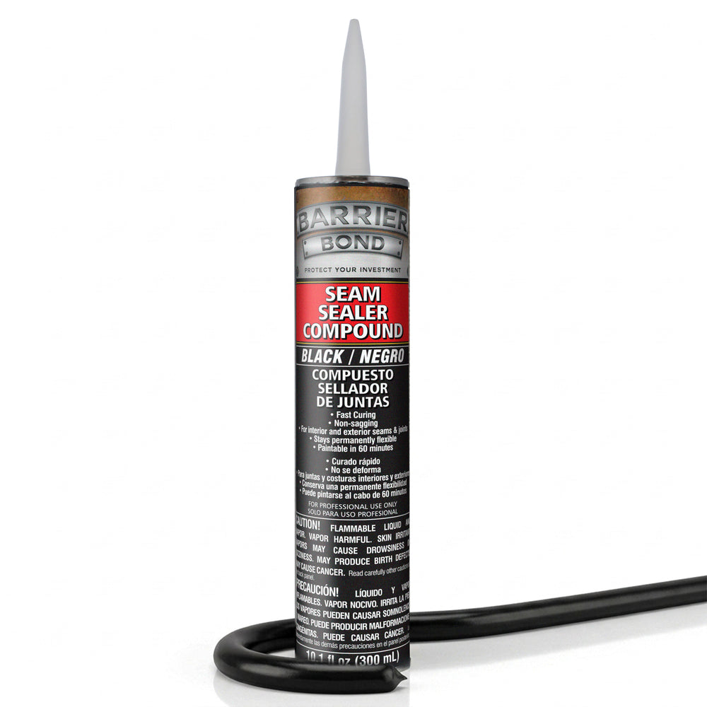 Automotive Seam Sealer, 10.1oz Tube, Black Polyurethane Sealant, Car & Panel Bond