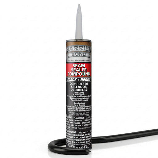 Automotive Seam Sealer, 10.1oz Tube, Black Polyurethane Sealant, Car & Panel Bond