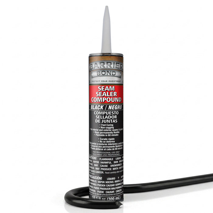 Automotive Seam Sealer, 10.1oz Tube, Black Polyurethane Sealant, Car & Panel Bond