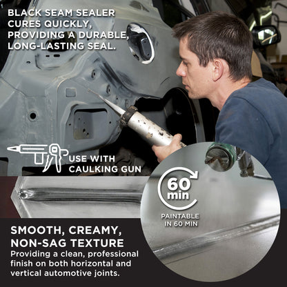 Automotive Seam Sealer, 10.1oz Tube, Gray Polyurethane Sealant, Car & Panel Bond