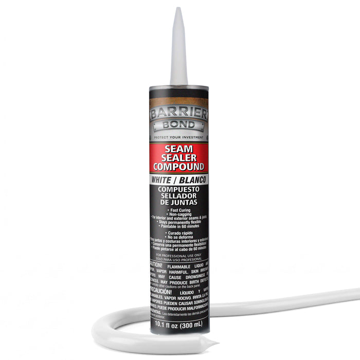 Automotive Seam Sealer, 10.1oz Tube, White Polyurethane Sealant, Car & Panel Bond