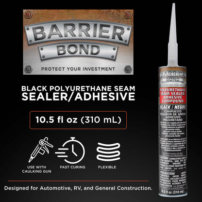 Seam Sealant/Adhesive, 10.5oz Cartridge, Black Polyurethane Seam Sealer, Automotive RV Sealant