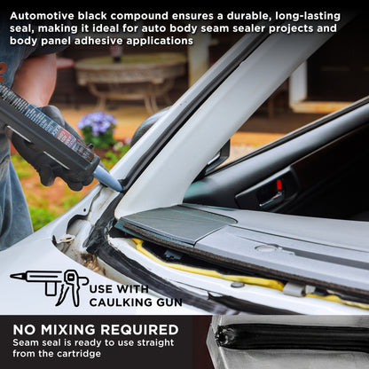 Seam Sealant/Adhesive, 10.5oz Cartridge, Black Polyurethane Seam Sealer, Automotive RV Sealant