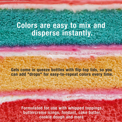 Chefmaster 6-Color 19ml Neon Liqua-Gel Cake Color Set