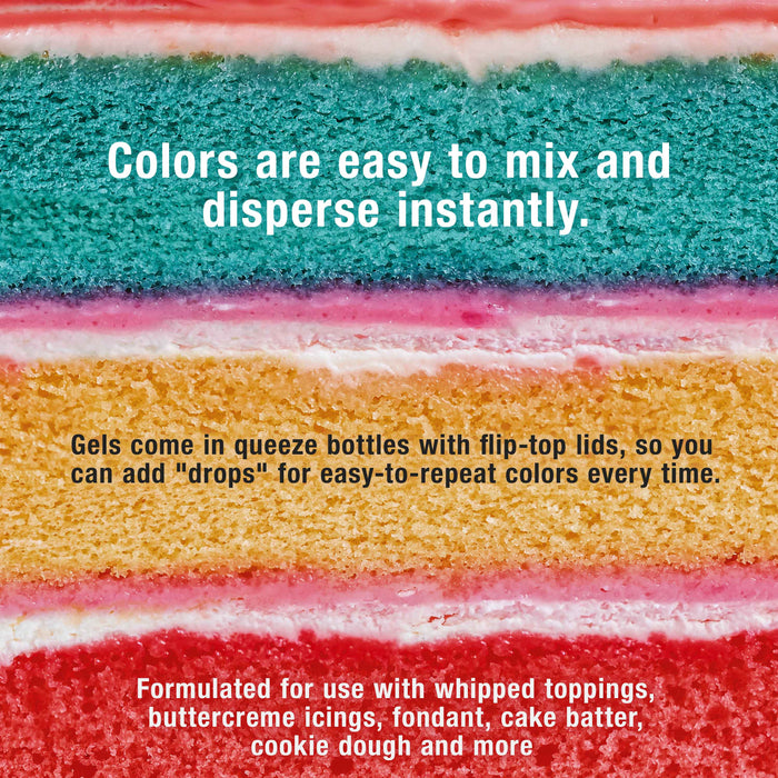 Chefmaster 6-Color 20ml Neon Liqua-Gel Cake Color Set