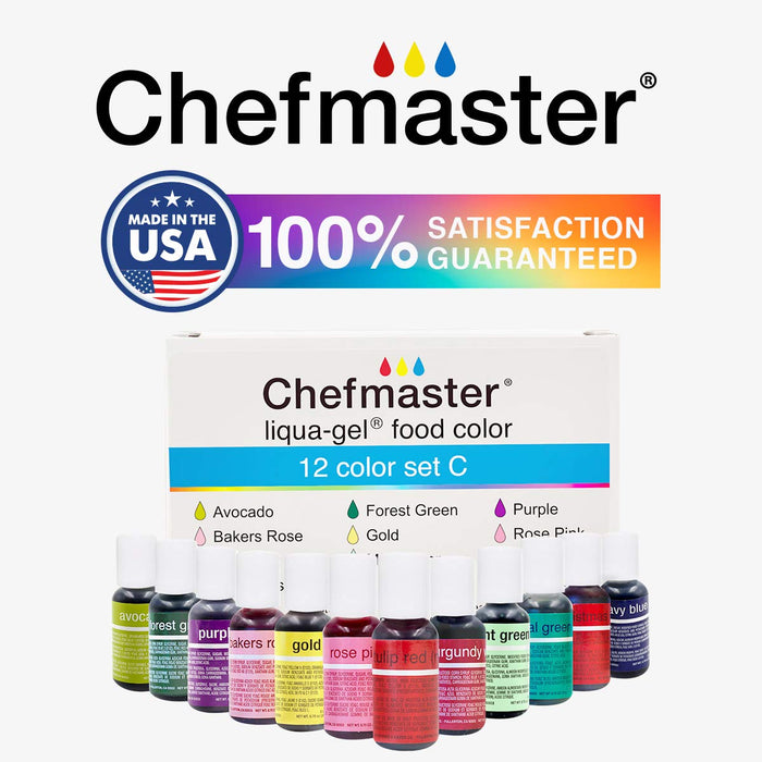 Chefmaster Liqua-Gel 12-Color Kit C