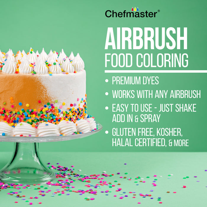 Chefmaster Airbrush Food Coloring Set - 12 of the Most Popular Colors in 2 fl. oz. Bottles