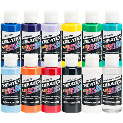 12 Color Opaque Airbrush Paint Set, 2 oz. Bottles