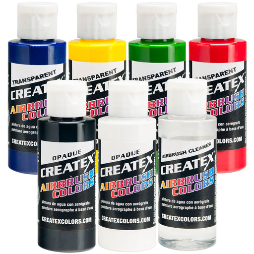 6 Color Transparent Airbrush Paint Set, 2 oz. Bottles