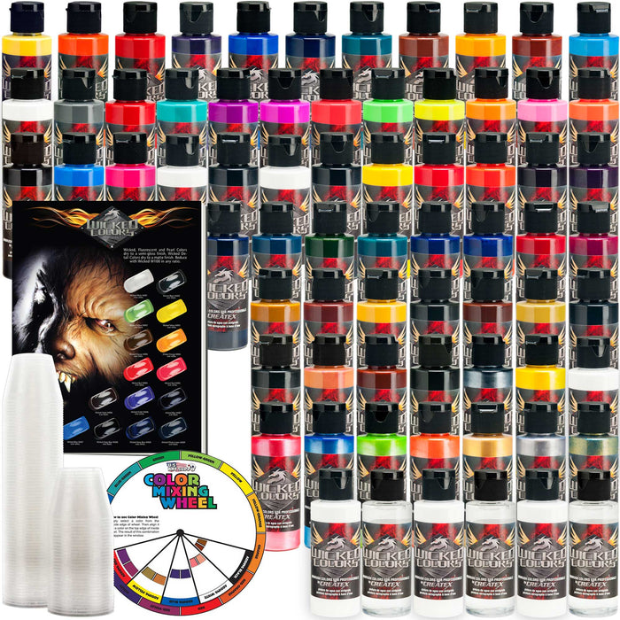 66 Color & Reducer Wicked Airbrush Paint Set, 2 oz. Bottles