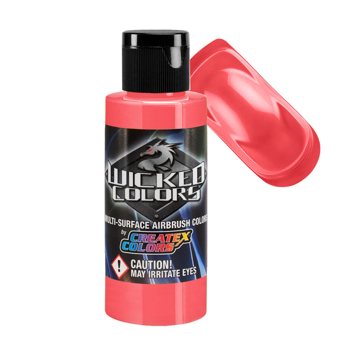 Red - Wicked Fluorescent Colors Airbrush Paint, 2 oz.