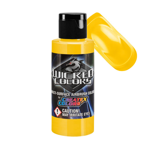 Yellow - Wicked Detail Semi Opaque Colors Airbrush Paint, Matte Finish, 2 oz.