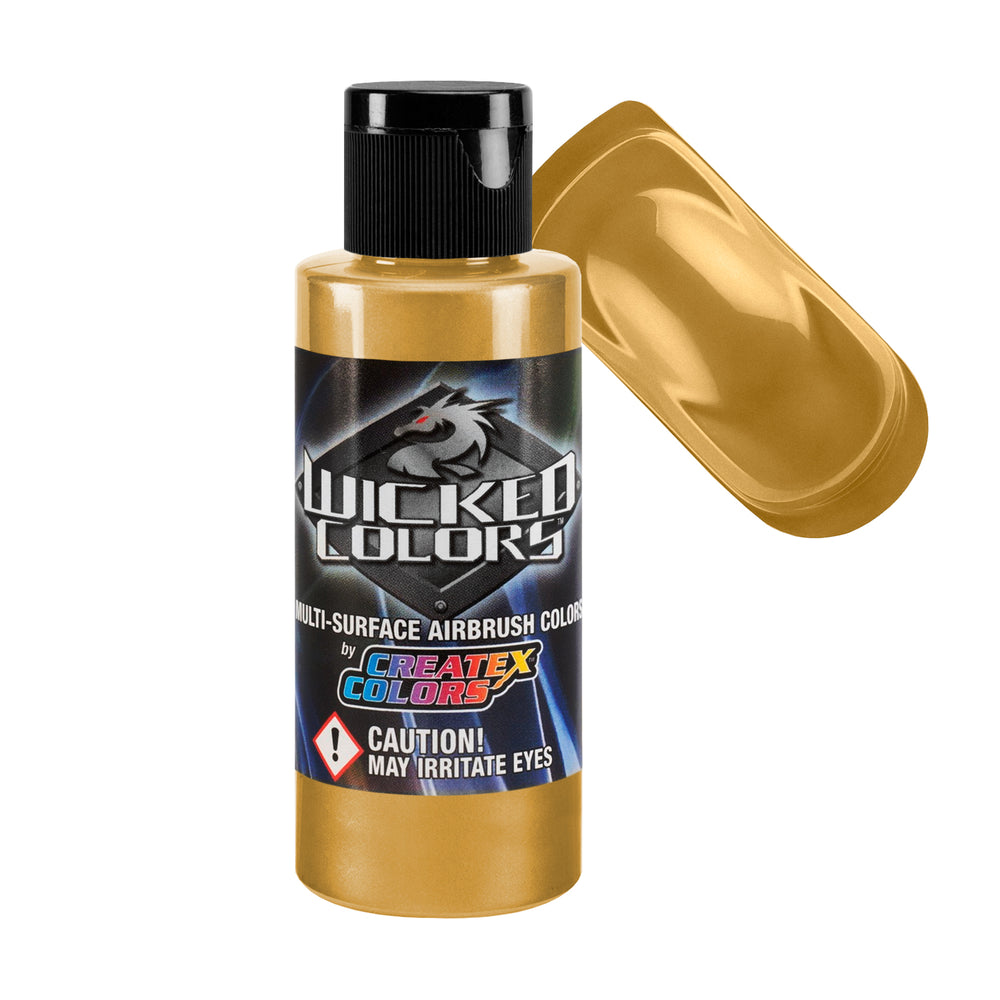 Gold - Wicked Metallic Colors Airbrush Paint, 2 oz.